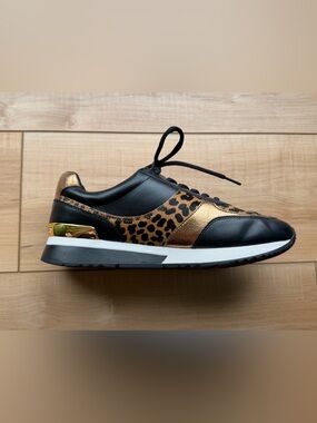 Michael Kors Andi Trainer Sneakers Lace-Up Cheetah Haircalf Leather Deer Sz 10M